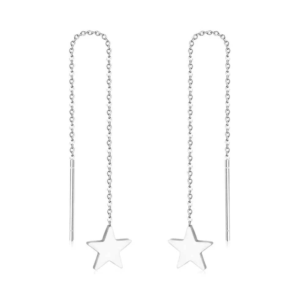 Brincos Star Drop Earring Stainless Steel Long Dangle Christmas Earrings Fashion Jewelry Earrings 2020 For Women asonjewelry